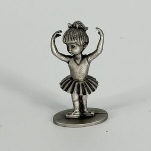 Hudson Pewter Ballerina Figurine 2" Mini Ballet Dancer Collectible Statue
